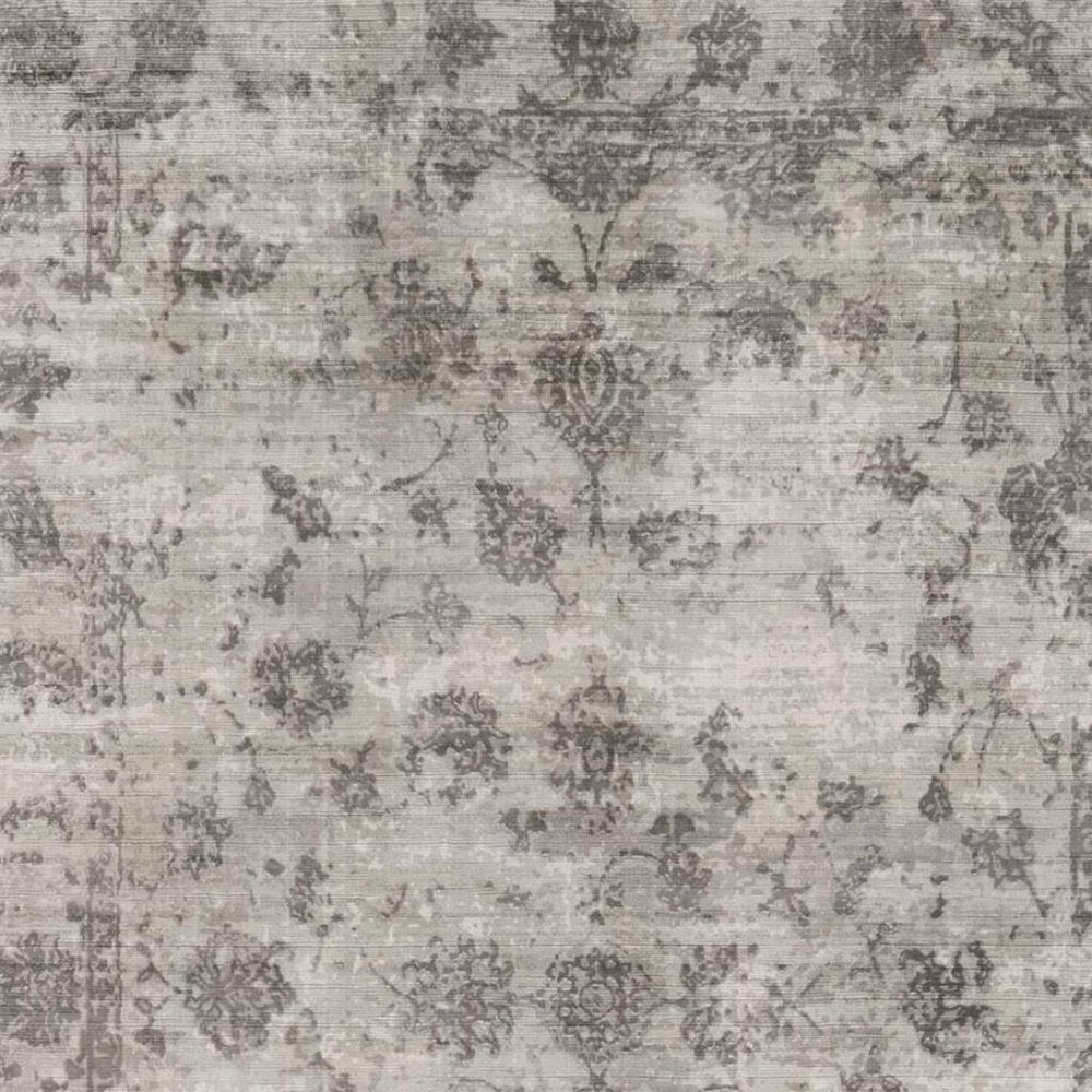3' X 5' Beige And Blue Floral Medallion Hand Loomed Distressed Area Rug