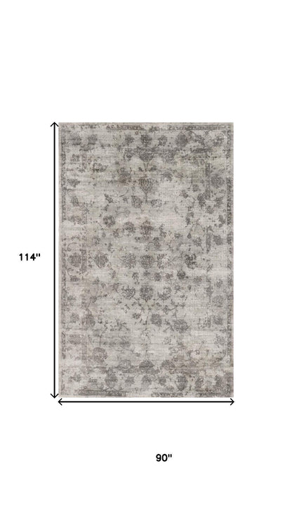 5' X 7' Beige Tan And Gold Abstract Hand Loomed Distressed Area Rug
