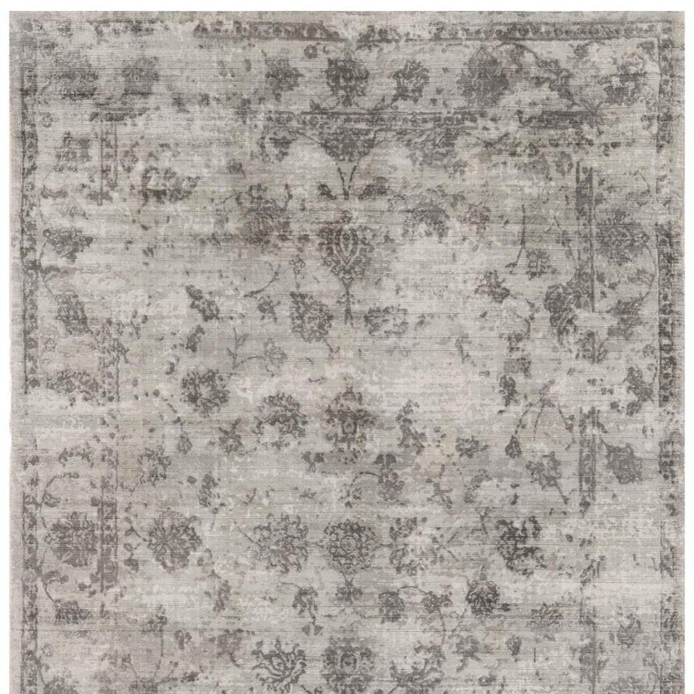5' X 7' Beige Tan And Gold Abstract Hand Loomed Distressed Area Rug