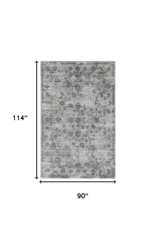 5' X 7' Beige Tan And Gold Abstract Hand Loomed Distressed Area Rug