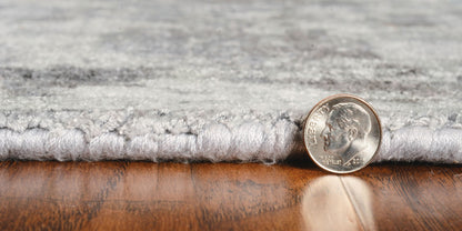 5' X 7' Beige Tan And Gold Abstract Hand Loomed Distressed Area Rug