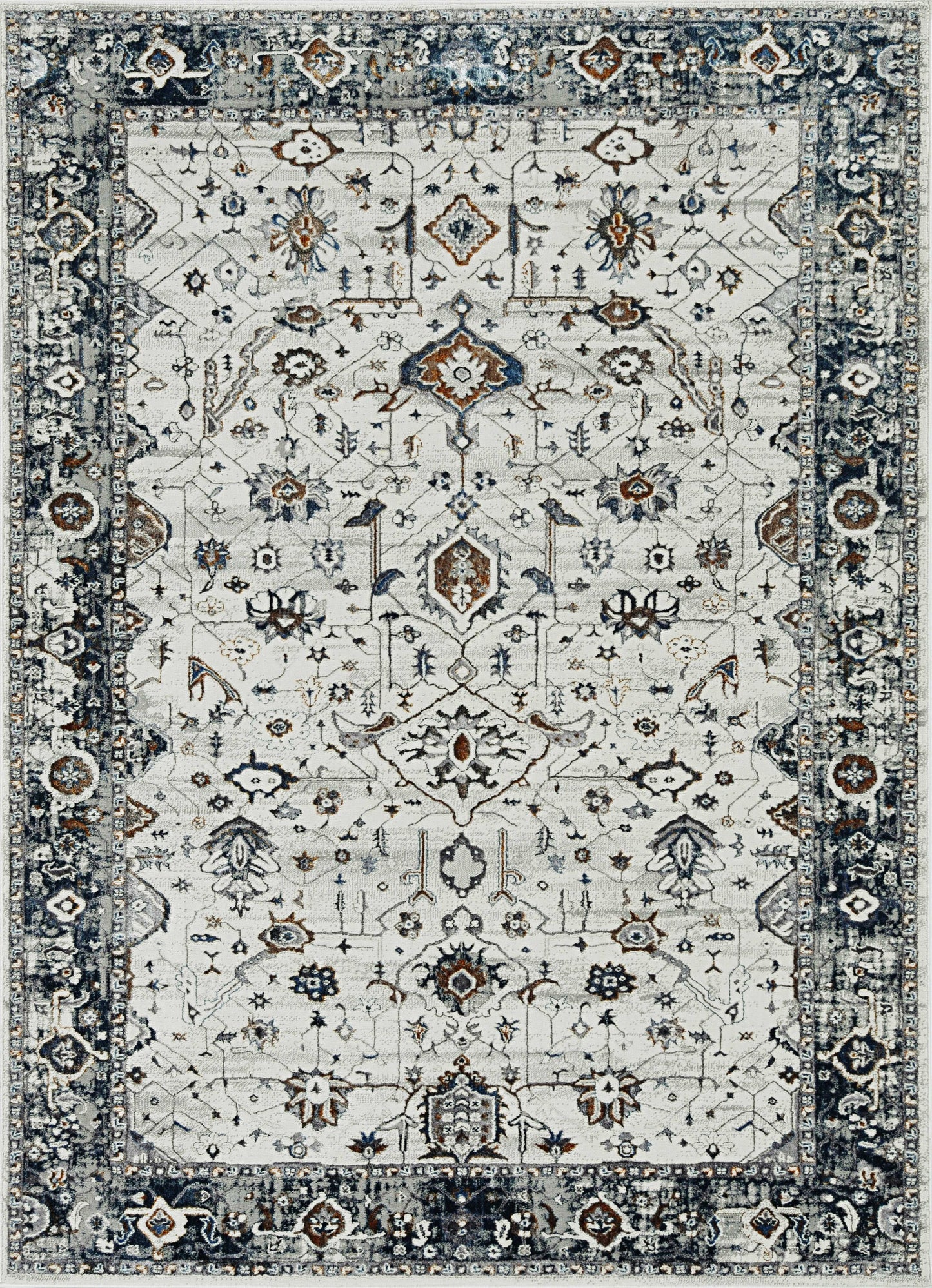 8' X 11' Gray and Ivory Area Rug