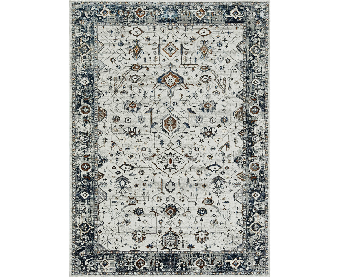 8' X 11' Gray and Ivory Area Rug