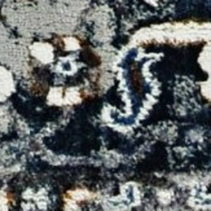 8' X 11' Ivory Gray And Brown Floral Area Rug