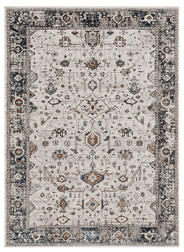 8' X 11' Gray and Ivory Area Rug