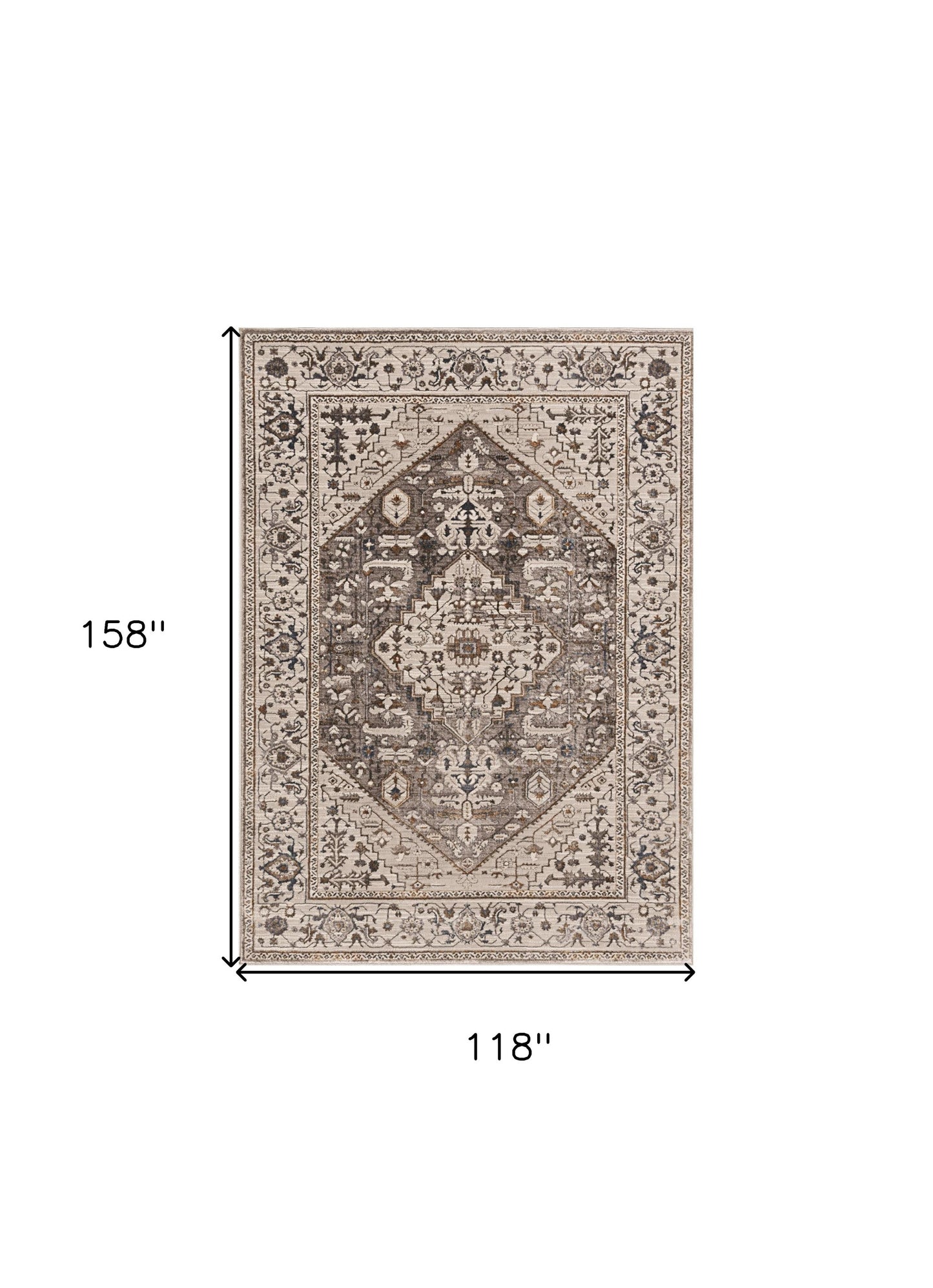 8' X 11' Gray Area Rug