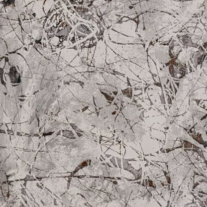 8' X 11' Ivory Gray And Brown Abstract Area Rug