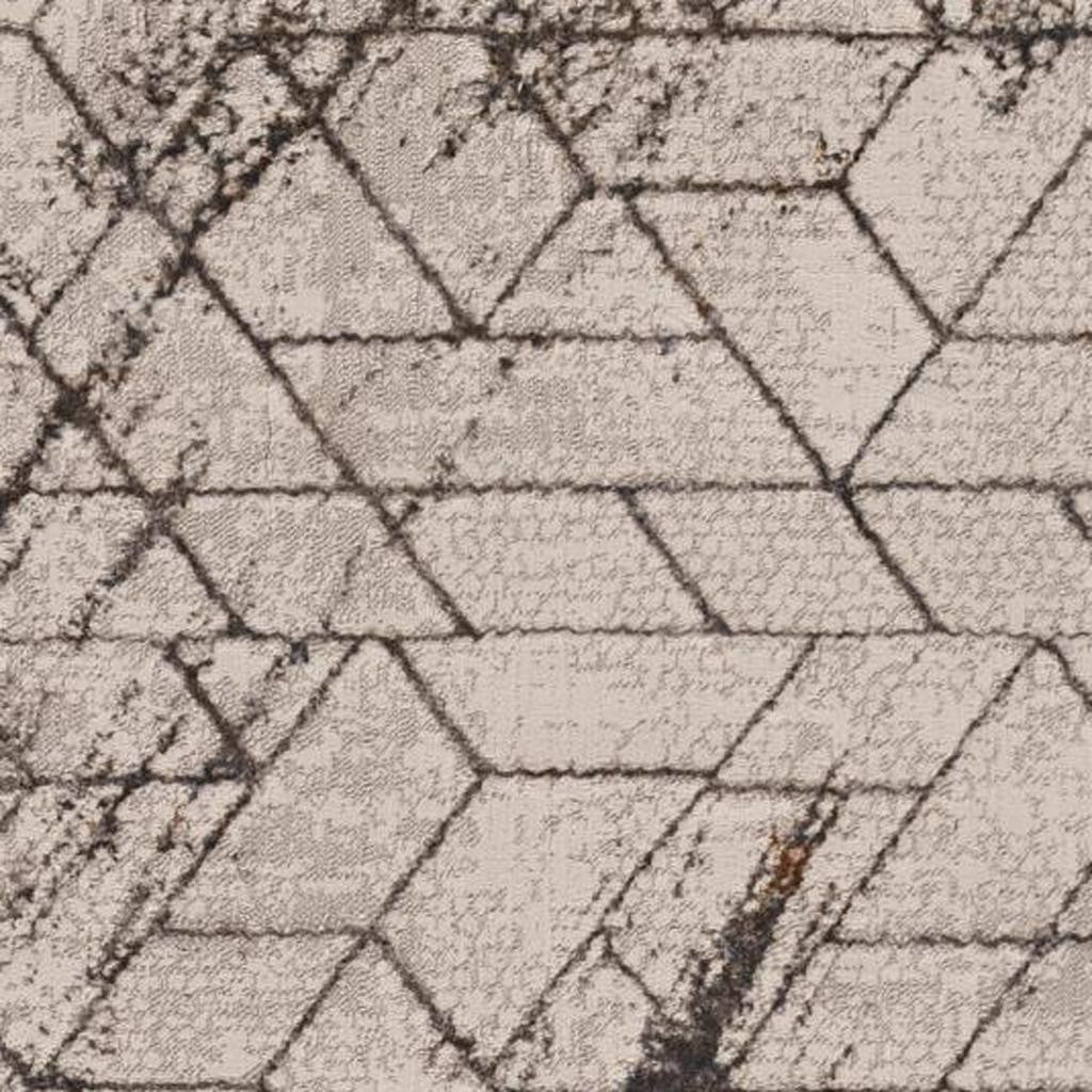 7' Ivory Machine Woven Abstract Geometric Indoor Runner Rug