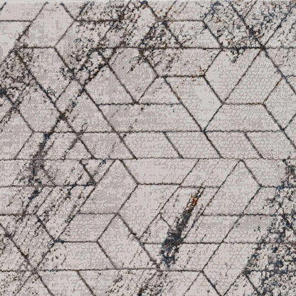8' X 11' Ivory And Brown Geometric Area Rug