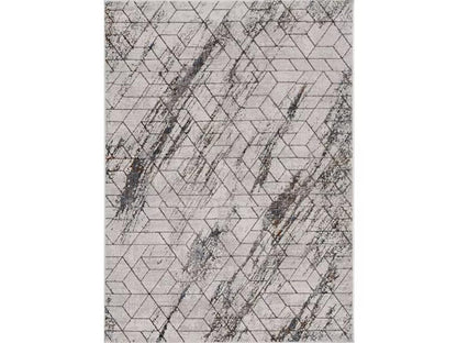 8' X 11' Ivory And Brown Geometric Area Rug