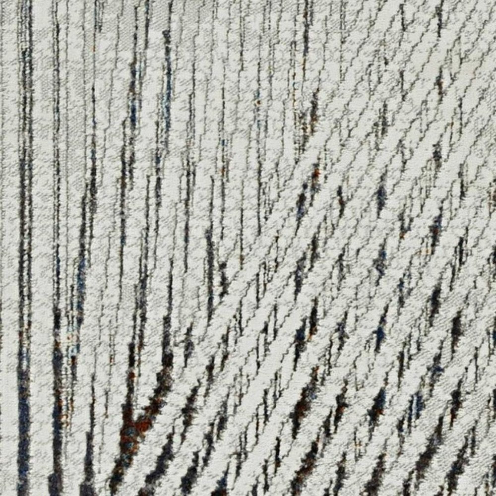 8' X 11' Gray And Ivory Geometric Area Rug