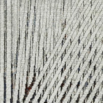 8' X 11' Gray And Ivory Geometric Area Rug