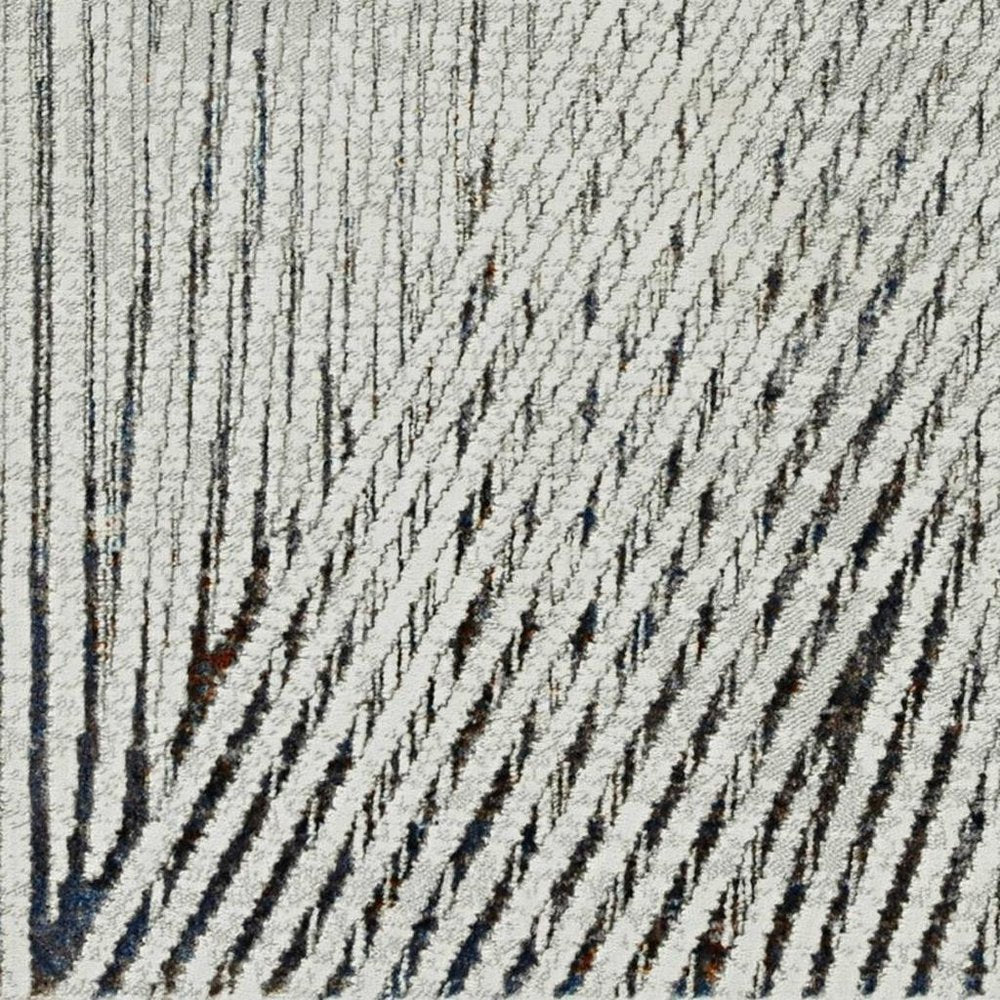 8' X 11' Gray And Ivory Geometric Area Rug