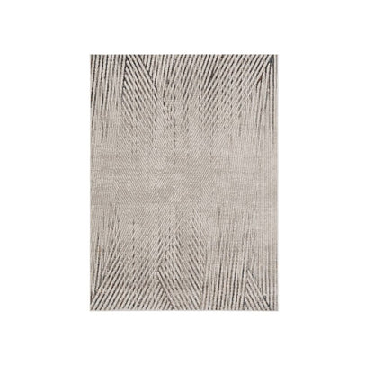 8' X 11' Gray And Ivory Geometric Area Rug