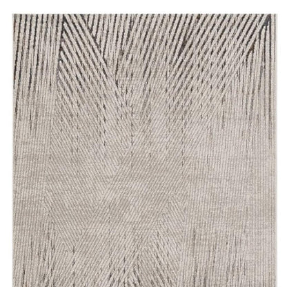 8' X 11' Gray And Ivory Geometric Area Rug