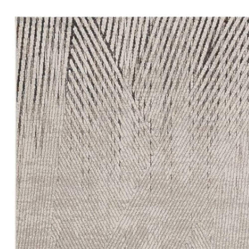 8' X 11' Gray And Ivory Geometric Area Rug