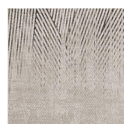 8' X 11' Gray And Ivory Geometric Area Rug