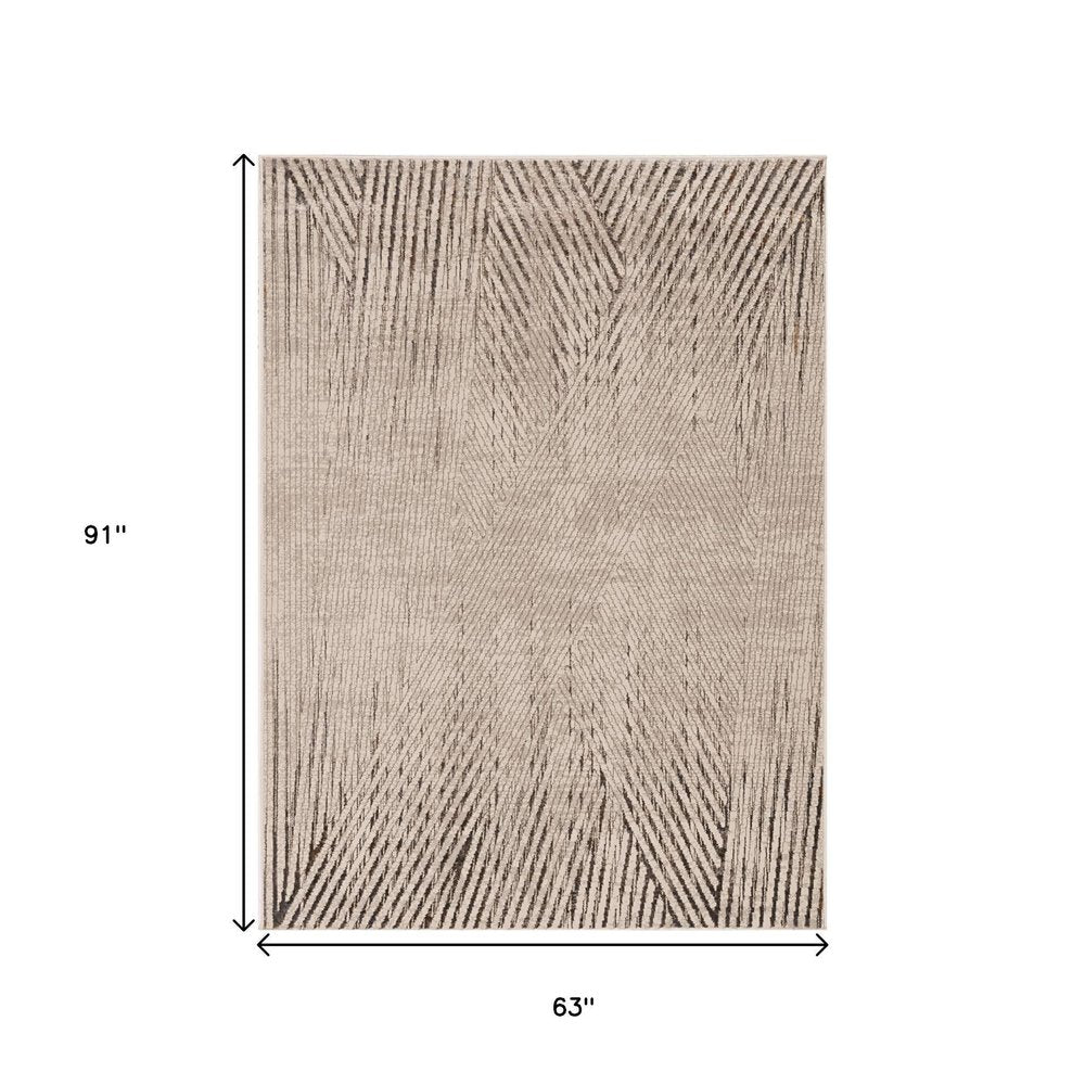 8' X 11' Gray And Ivory Geometric Area Rug