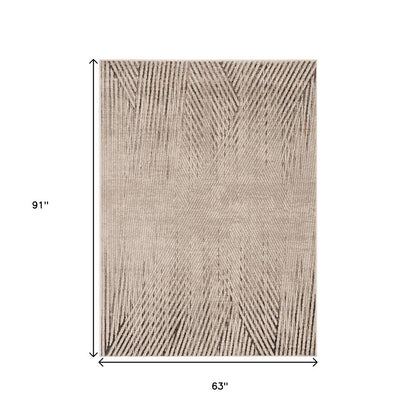 8' X 11' Gray And Ivory Geometric Area Rug