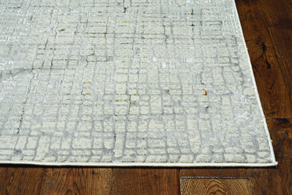 8' X 11' Gray And Black Abstract Area Rug