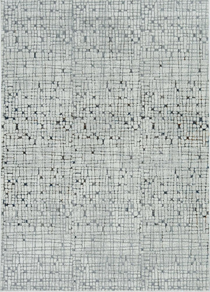 7' Gray And Black Abstract Area Rug
