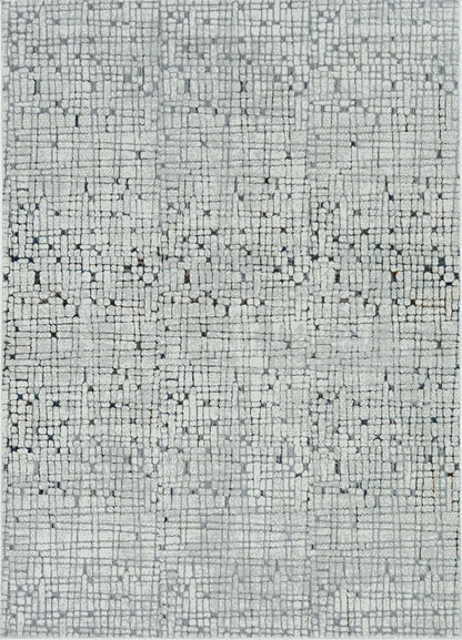 7' Gray And Black Abstract Area Rug