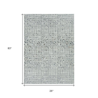 3' X 5' Gray And Black Abstract Area Rug