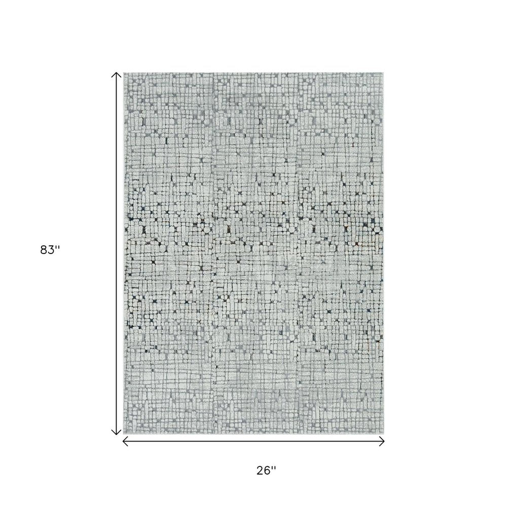 3' X 5' Gray And Black Abstract Area Rug