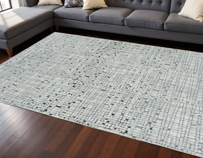 7' Gray And Black Abstract Area Rug