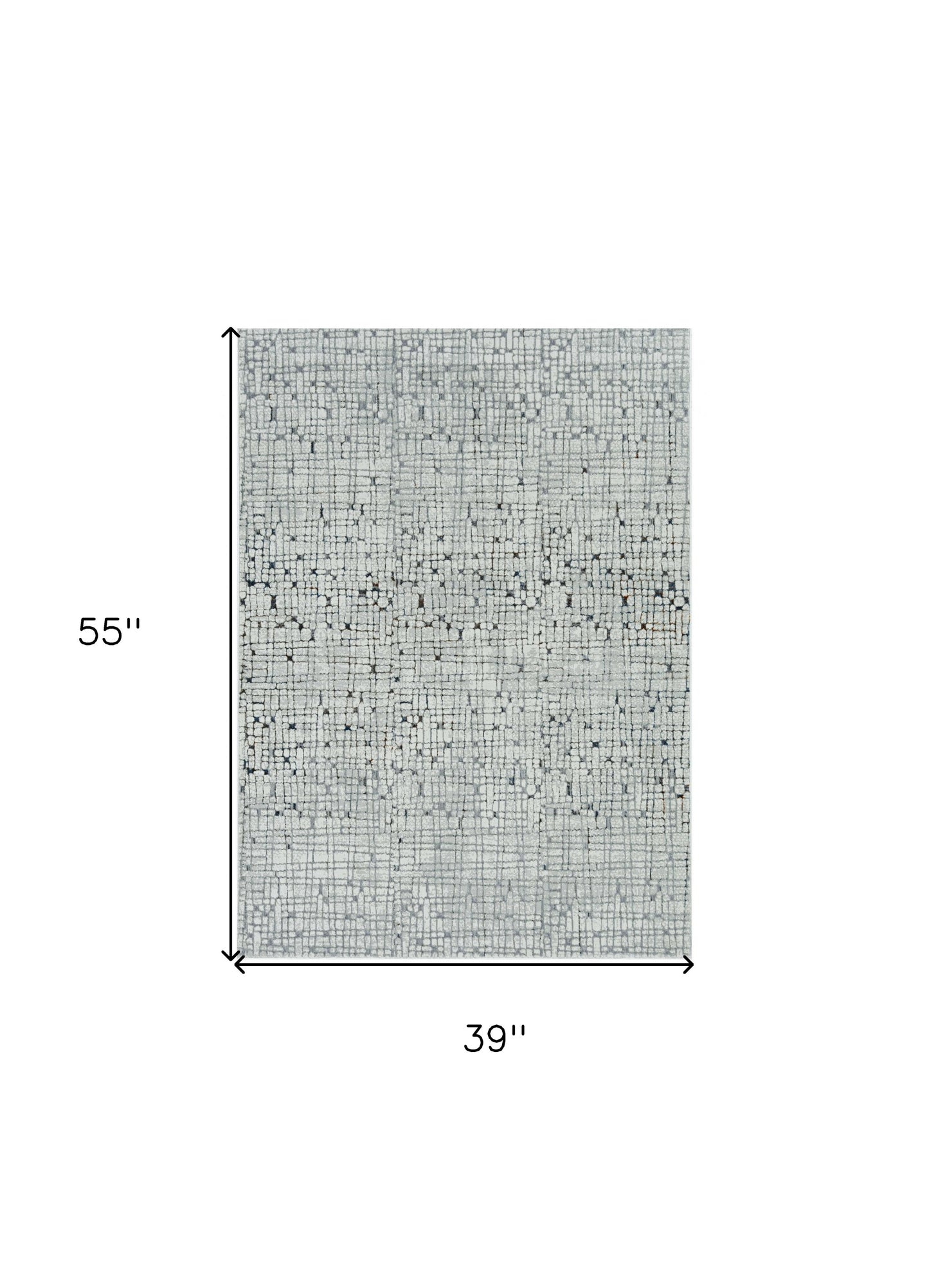 5' X 8' Grey Mosaic Indoor Area Rug