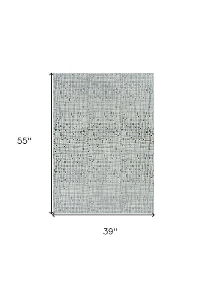 3' X 5' Gray And Black Abstract Area Rug