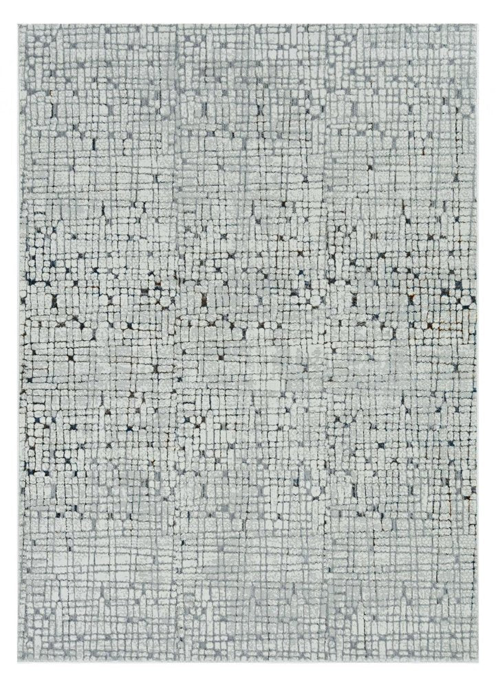 7' Gray And Black Abstract Area Rug