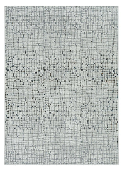 7' Gray And Black Abstract Area Rug