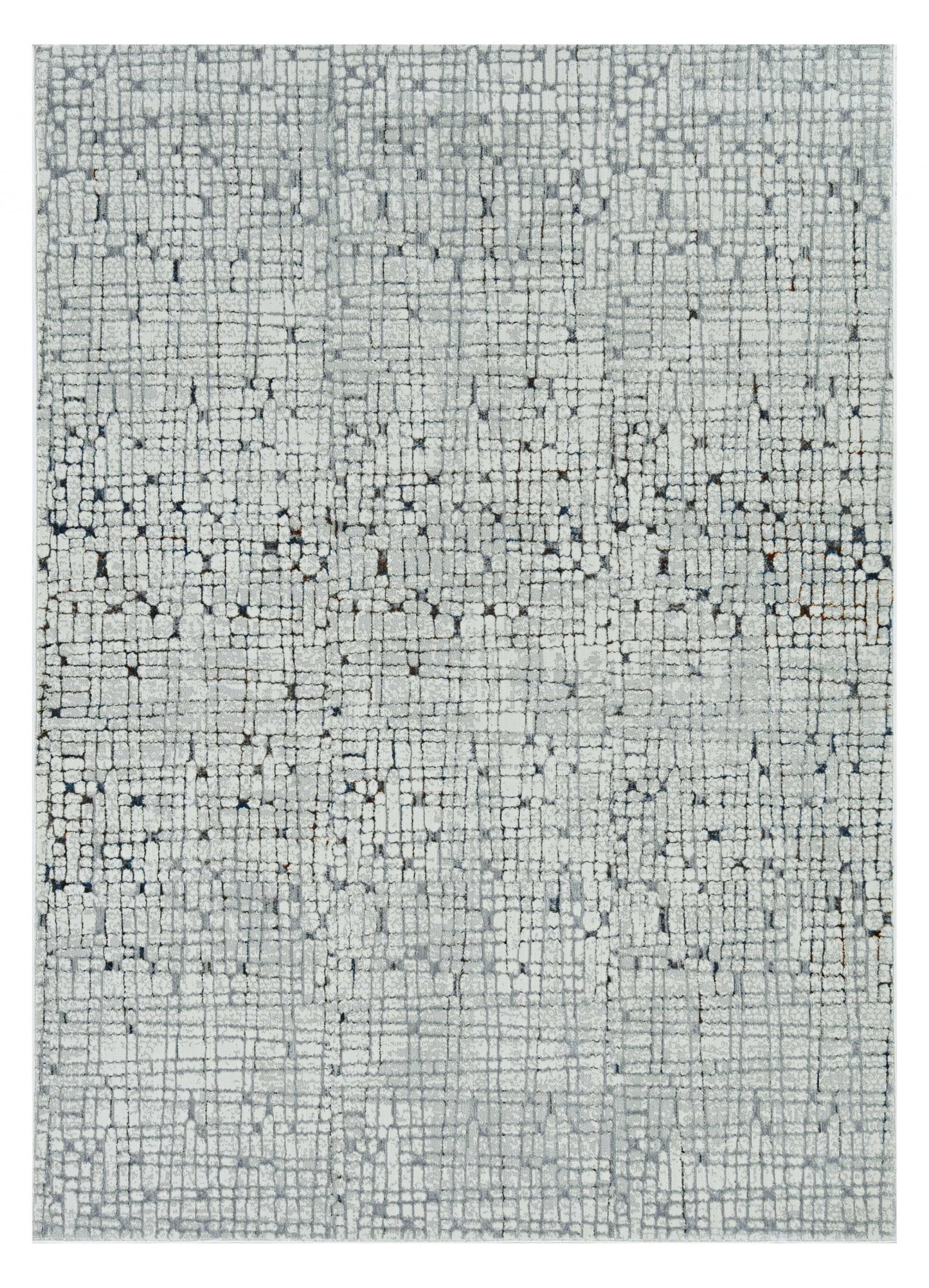 7' X 10' Grey Machine Woven Abstract Lines Indoor Area Rug