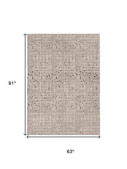 3' X 5' Gray And Black Abstract Area Rug