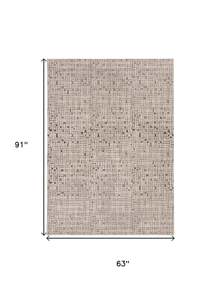 7' Gray And Black Abstract Area Rug