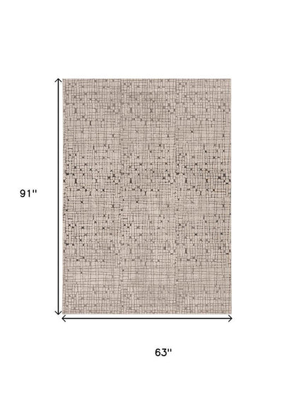 7' Gray And Black Abstract Area Rug