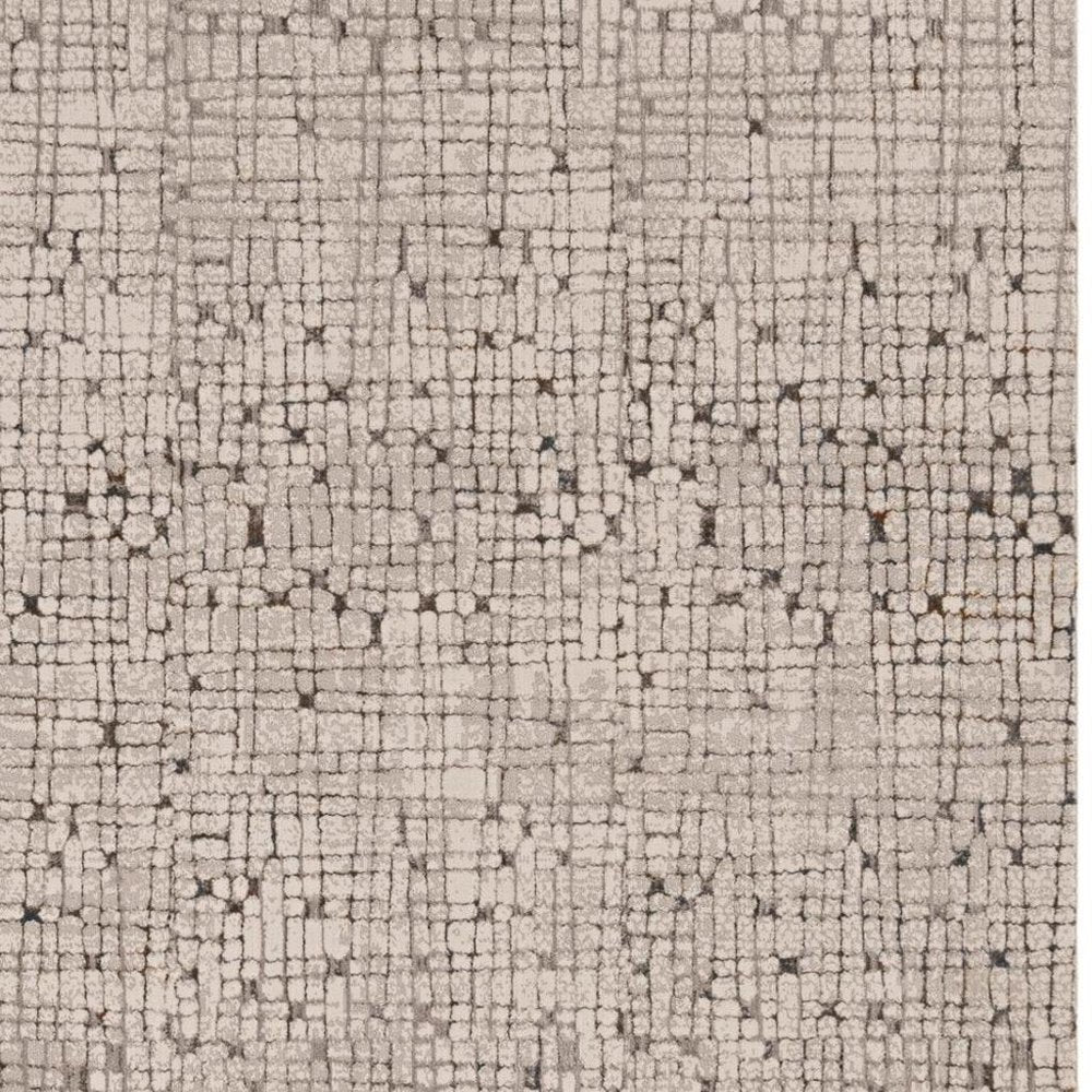 7' Gray And Black Abstract Area Rug