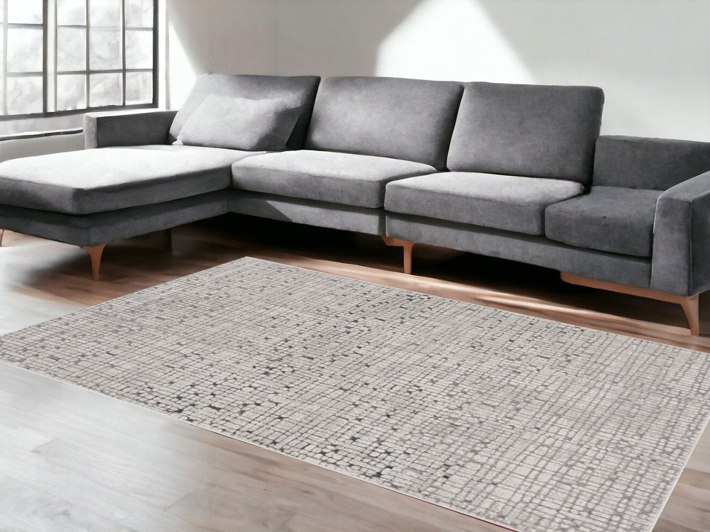 3' X 5' Gray And Black Abstract Area Rug
