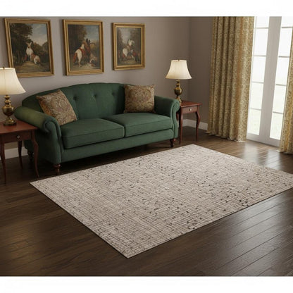 7' Gray And Black Abstract Area Rug