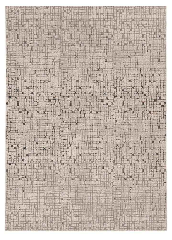 7' Gray And Black Abstract Area Rug