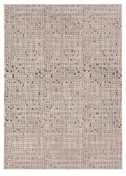7' Gray And Black Abstract Area Rug