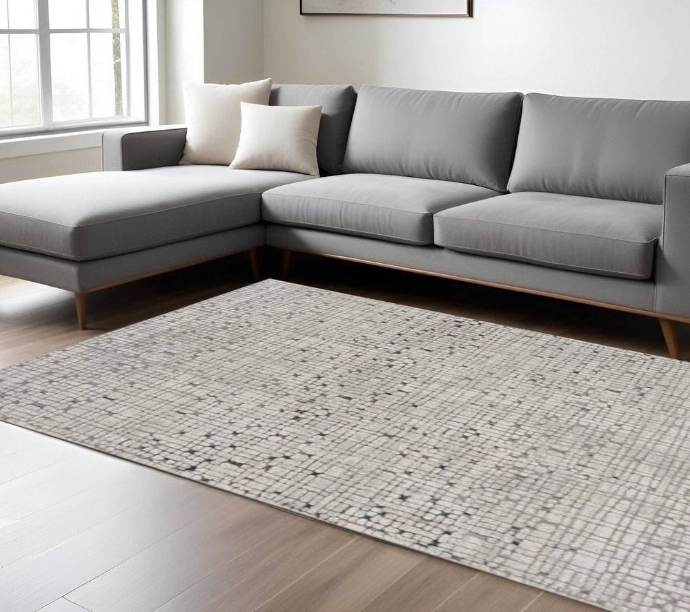 3' X 5' Gray And Black Abstract Area Rug