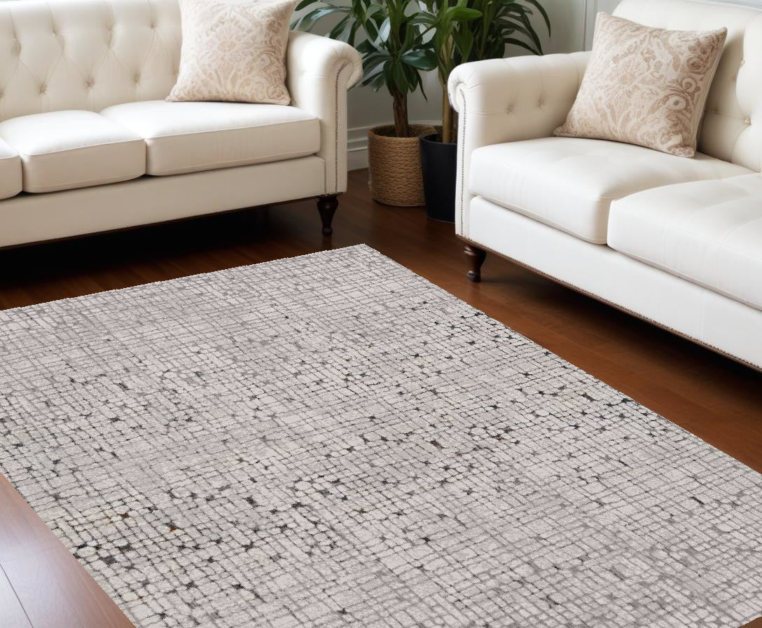 5' X 8' Grey Mosaic Indoor Area Rug