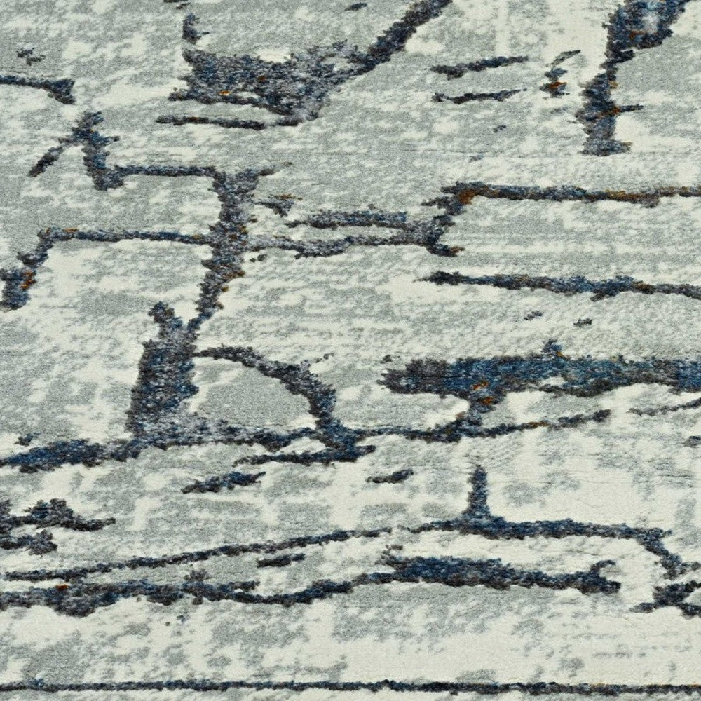 6' X 9' Gray And Black Abstract Distressed Area Rug