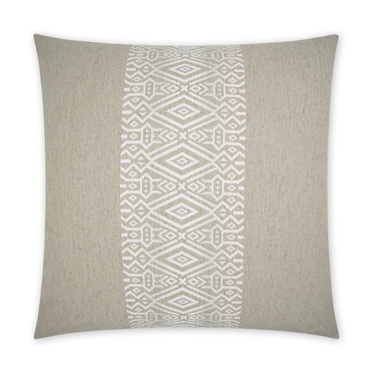 D.V. KAP HOME   24" x 24" Zinga Pillow - Twine Western Chic, Global, Farmhouse, Embroidery, Band / Ribbon    - 3748-T-2424