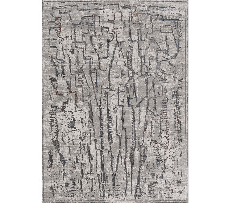 3' X 5' Grey Abstract Lines Area Rug