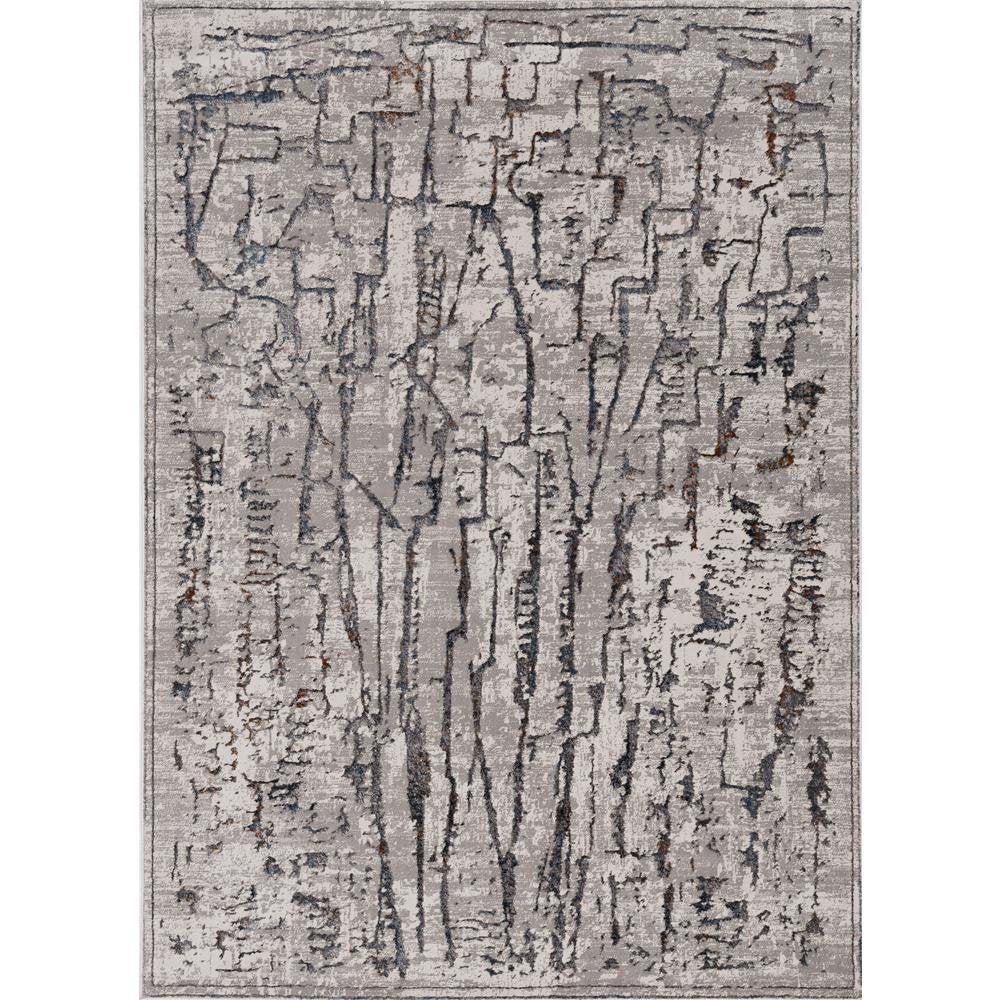 6' X 9' Gray And Black Abstract Distressed Area Rug