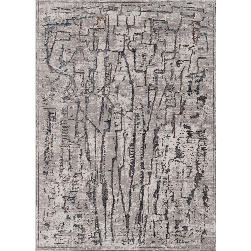 6' X 9' Gray And Black Abstract Distressed Area Rug