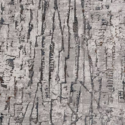 6' X 9' Gray And Black Abstract Distressed Area Rug